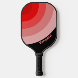 Palas De Pickleball Círculo de Franja Desvanecida Carmesí con Nombre