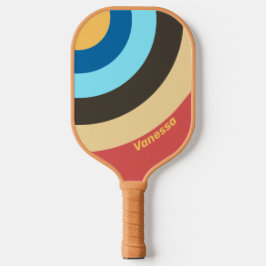 Palas De Pickleball Círculo de franja Retro Murmur con nombre
