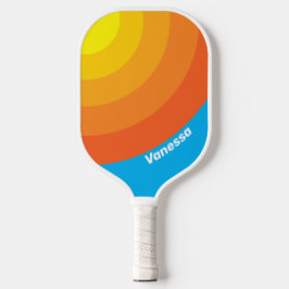 Palas De Pickleball Círculo de franjas del mar con explosión de sol y 