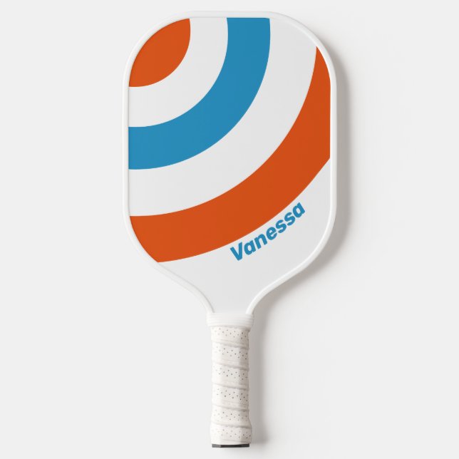 Palas De Pickleball Círculo de Raya Nostálgico de Verano con Nombre (Anverso)