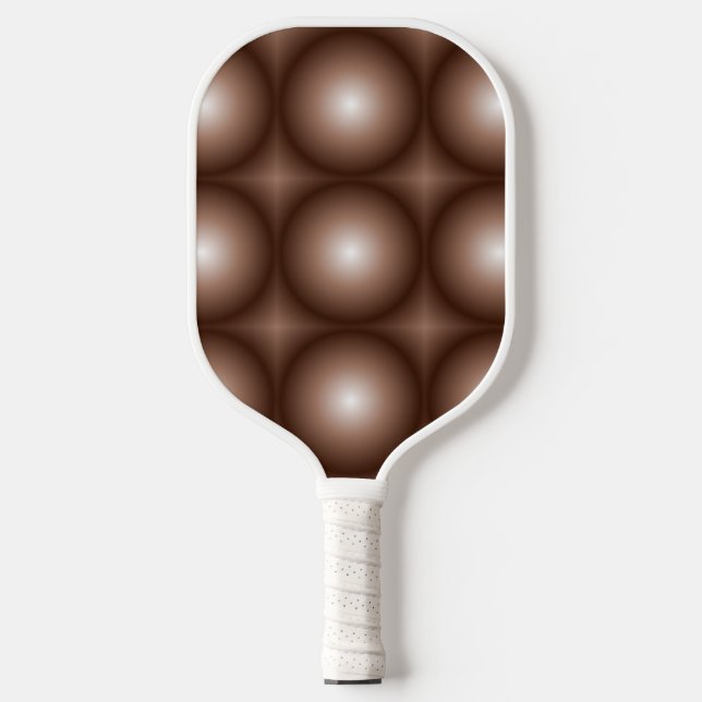 Palas De Pickleball Círculo geométrico 3D Círculo oscuro Mocha marrón  (Anverso)