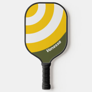 Palas De Pickleball Círculo Nostálgico de Franja con Nombre de Miel Ve