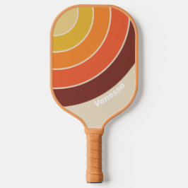 Palas De Pickleball Círculo Retro con Franja y Nombre