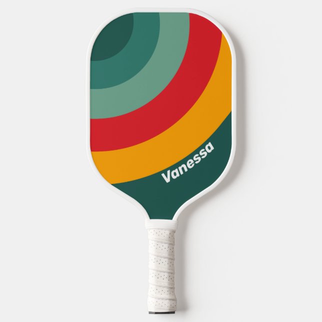 Palas De Pickleball Círculo verde con franja y nombre (Anverso)
