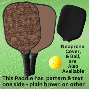 Palas De Pickleball Círculos 3D marrones geométricos, añadir nombre o