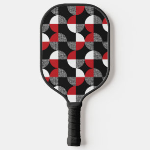 Palas De Pickleball Círculos abstractos negros rojos y grises
