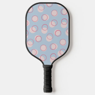 Palas De Pickleball Círculos Geométricos simples básicos azules y rosa