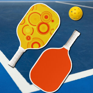 Palas De Pickleball Círculos retro audaces - amarillo y Naranja