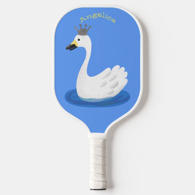 Palas De Pickleball Cisne blanco con personalizado de la corona (Anverso)