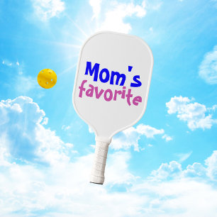 Palas De Pickleball Cita divertida "favorita de mamá" con texto rosa a