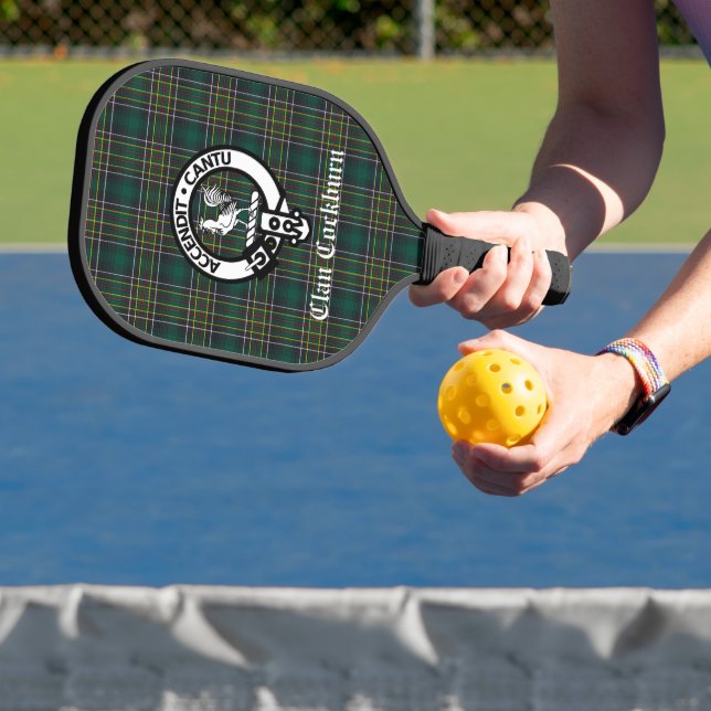 Palas De Pickleball Clan Cockburn Escudo Badge y Tartán (in situ)