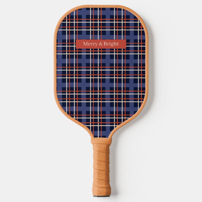 Palas De Pickleball Clásico escocés Tartan Plaid Custom Name (Anverso)