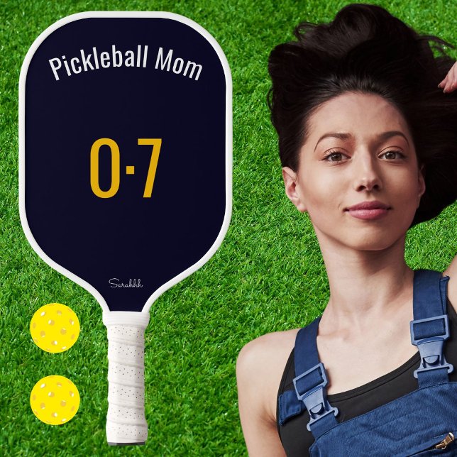 Palas De Pickleball Classic Sporty Pickleball Mom Custom Name Number (Subido por el creador)