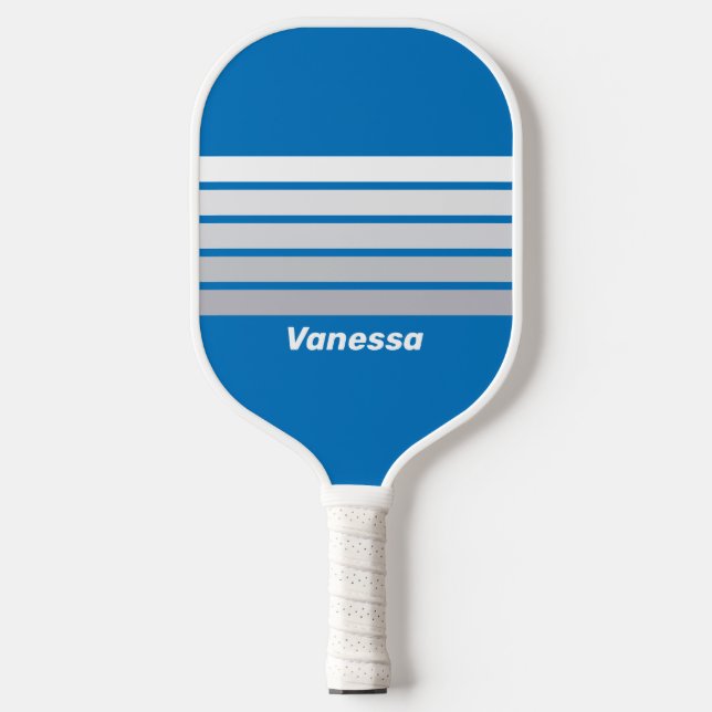 Palas De Pickleball Cloudy Blue Sky Across Striping with Name (Anverso)