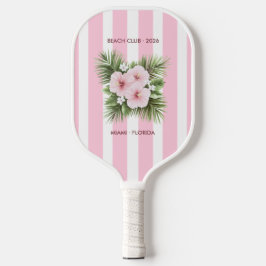 Palas De Pickleball Coastal Chic Beach Club Pink Stripe Tropical