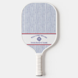 Palas De Pickleball Coastal Stripe Monogram Boat Name Design