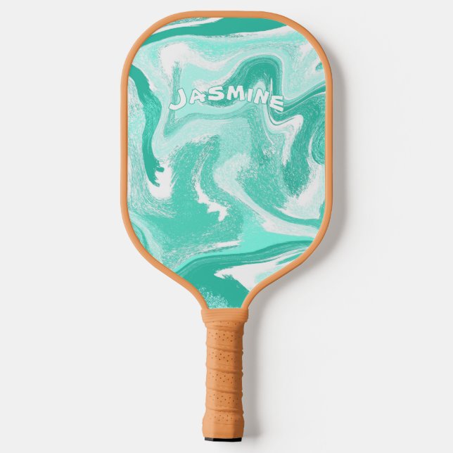 Palas De Pickleball Coastal Teal and White Pickleball Paddle (Reverso )
