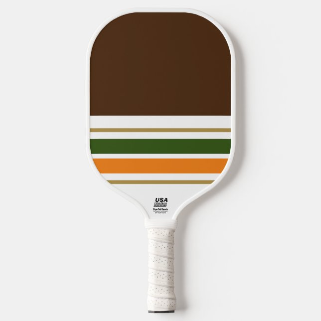 Palas De Pickleball Cocoa Marrón Naranja de la Selva Blanca Bandas de  (Anverso)