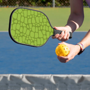 Palas De Pickleball Cocodrilo Tiras verdes Patrón de piel de animales