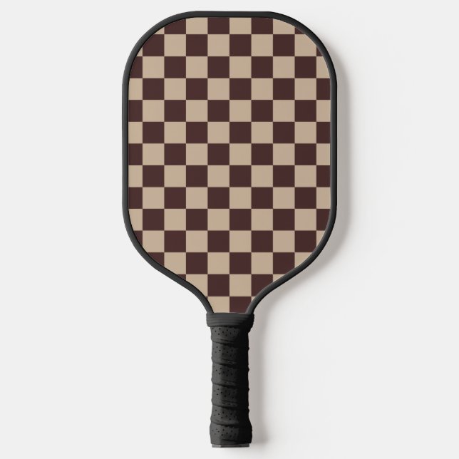 Palas De Pickleball Coffee Brown Checkerboard (Anverso)