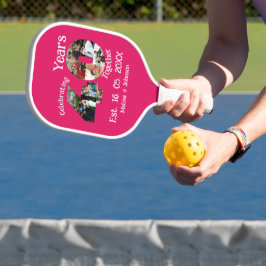 Palas De Pickleball Collage de fotos del 40º aniversario del Boda Rojo