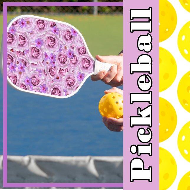 Palas De Pickleball Collage Floral Flor de Lavanda Púrpura (Subido por el creador)
