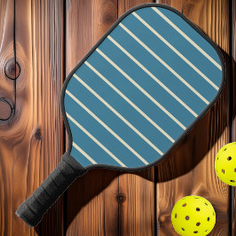Palas De Pickleball Color Aqua Profundo de Rayas de Mediados de Siglo