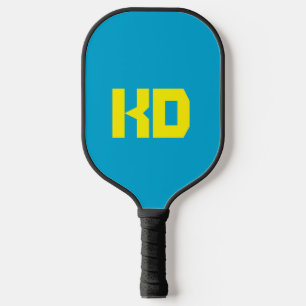 Palas De Pickleball Color azul vibrante amarillo monogramado