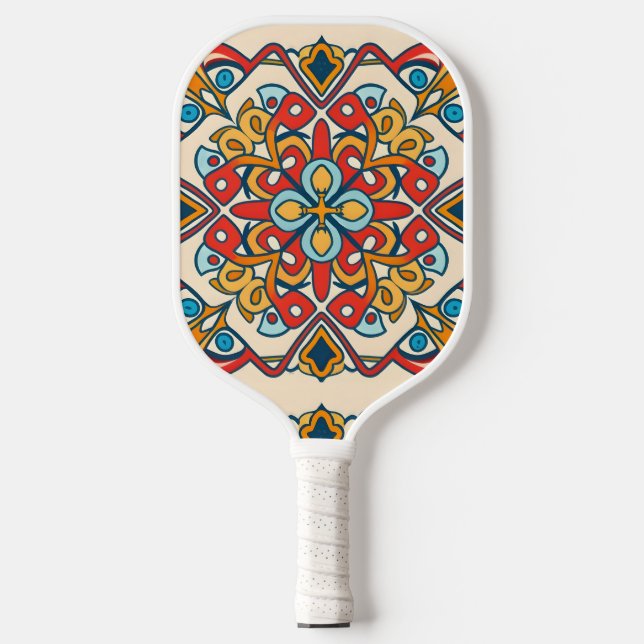 Palas De Pickleball color mosaico, Mandala-Pattern (Anverso)