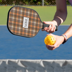 Palas De Pickleball Colores de Otoño Cuadros Agrega tu Monograma