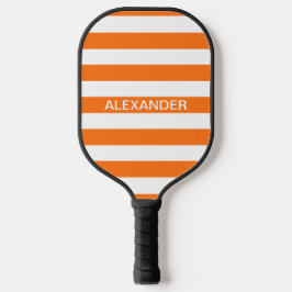 Palas De Pickleball Colores DIY Calabaza Rayas Blancas Nombre Monogram