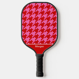 Palas De Pickleball Colores DIY Houndstooth SV Rojo Rosa Caliente