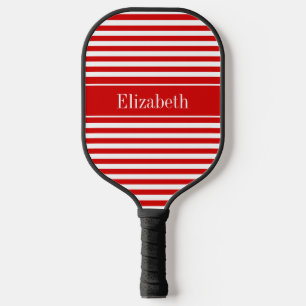 Palas De Pickleball Colores DIY Rojo Rayas Finas Cinta Roja BG Blanco 