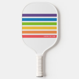 Palas De Pickleball Coloridas bandas de arco iris retro Texto personal