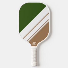 Palas De Pickleball Coloridas franjas de Carreras blanca Mocha verde f