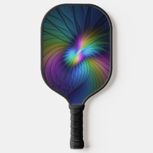Palas De Pickleball Colorido Con Azul Moderno Resumen Arte Fractal