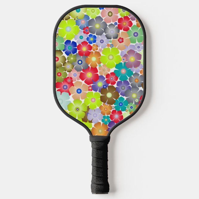 Palas De Pickleball Colorido diseño floral remo (Anverso)