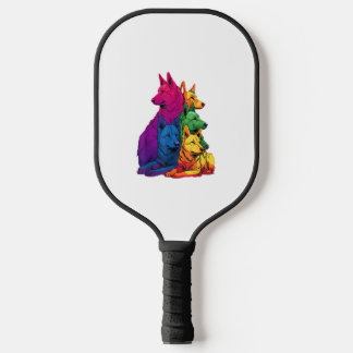 Palas De Pickleball Colorido Orgullo LGBT Corazón alemán de perro past