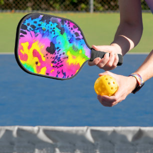 Palas De Pickleball Colorido patrón de tinte de chita salvaje