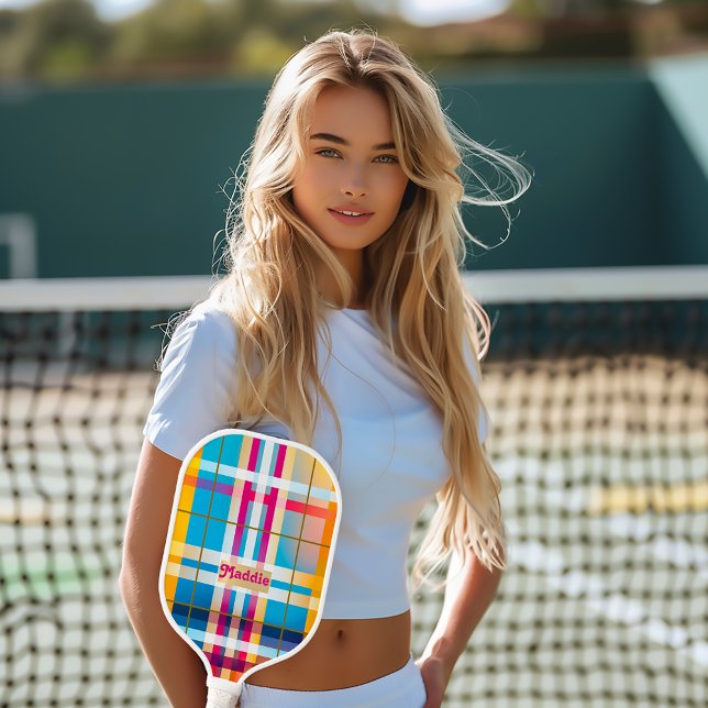 Palas De Pickleball Colorido trendy monogramado (Stylish Personalized Colorful Professional Pickleball Paddle )