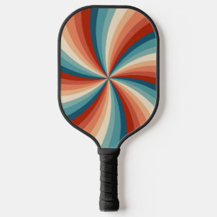 Palas De Pickleball Coloridos rayos solares ondulados de estilo retro