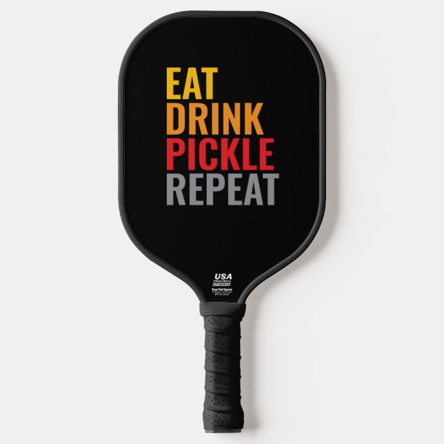 Palas De Pickleball Come Bebida Pickle Repite – Divertido  (Anverso)
