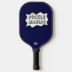Palas De Pickleball Cómic divertido de piquetes de bolas, azul