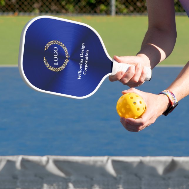 Palas De Pickleball Compañía promocional con logotipo comercial Azul (in situ)