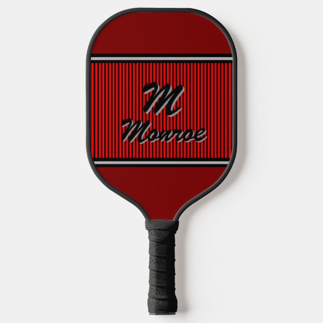 Palas De Pickleball Con iniciales Rayas Rojas  (Anverso)