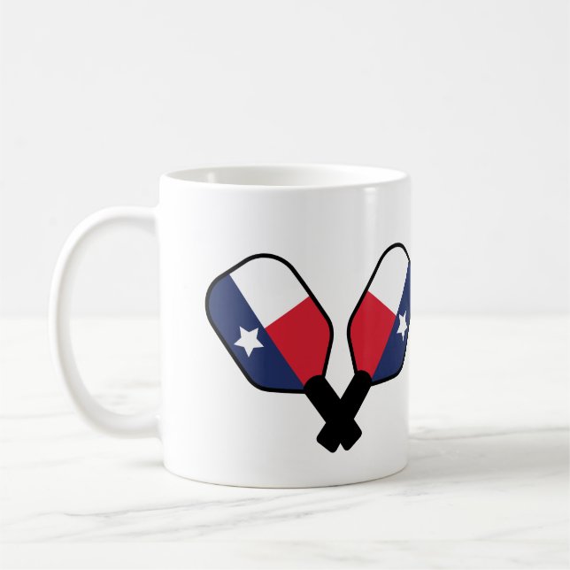 Palas de pickleball con taza de café de la bandera (Izquierda)