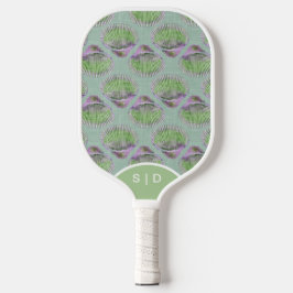 Palas De Pickleball Conchas marinas personalizadas verde retro
