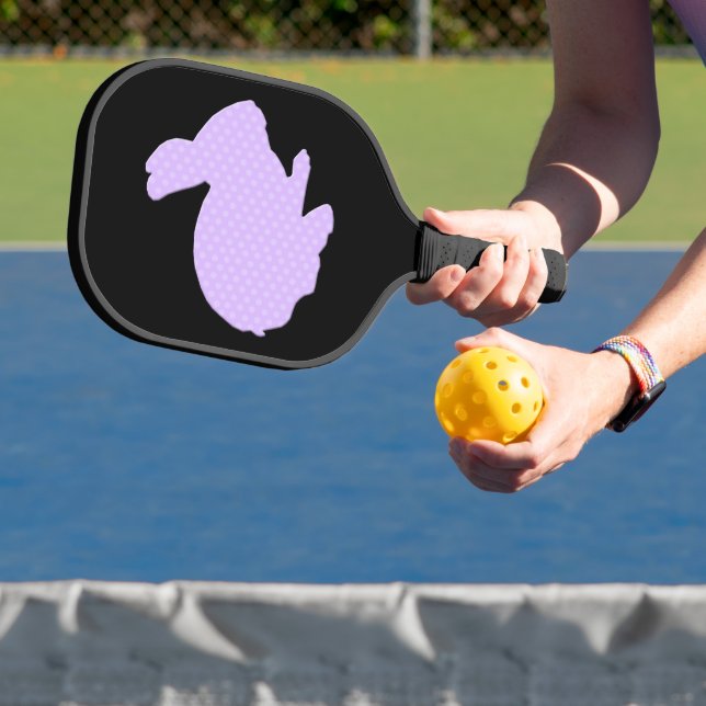 Palas De Pickleball Conejo de conejo de polka morada (in situ)
