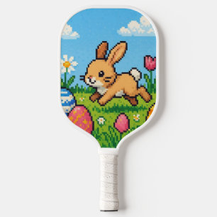 Palas De Pickleball conejo de Pascua lindo de 8 bits 