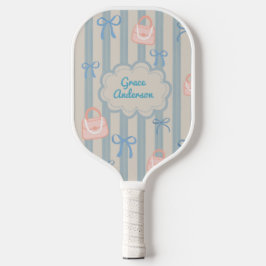 Palas De Pickleball Coquette Ribbons Nombre y lema personalizado